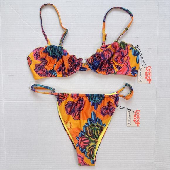 Free People Other - Free People Solkissed Bikini Womens Large Two Piece Swimsuit Top Bottom NEW